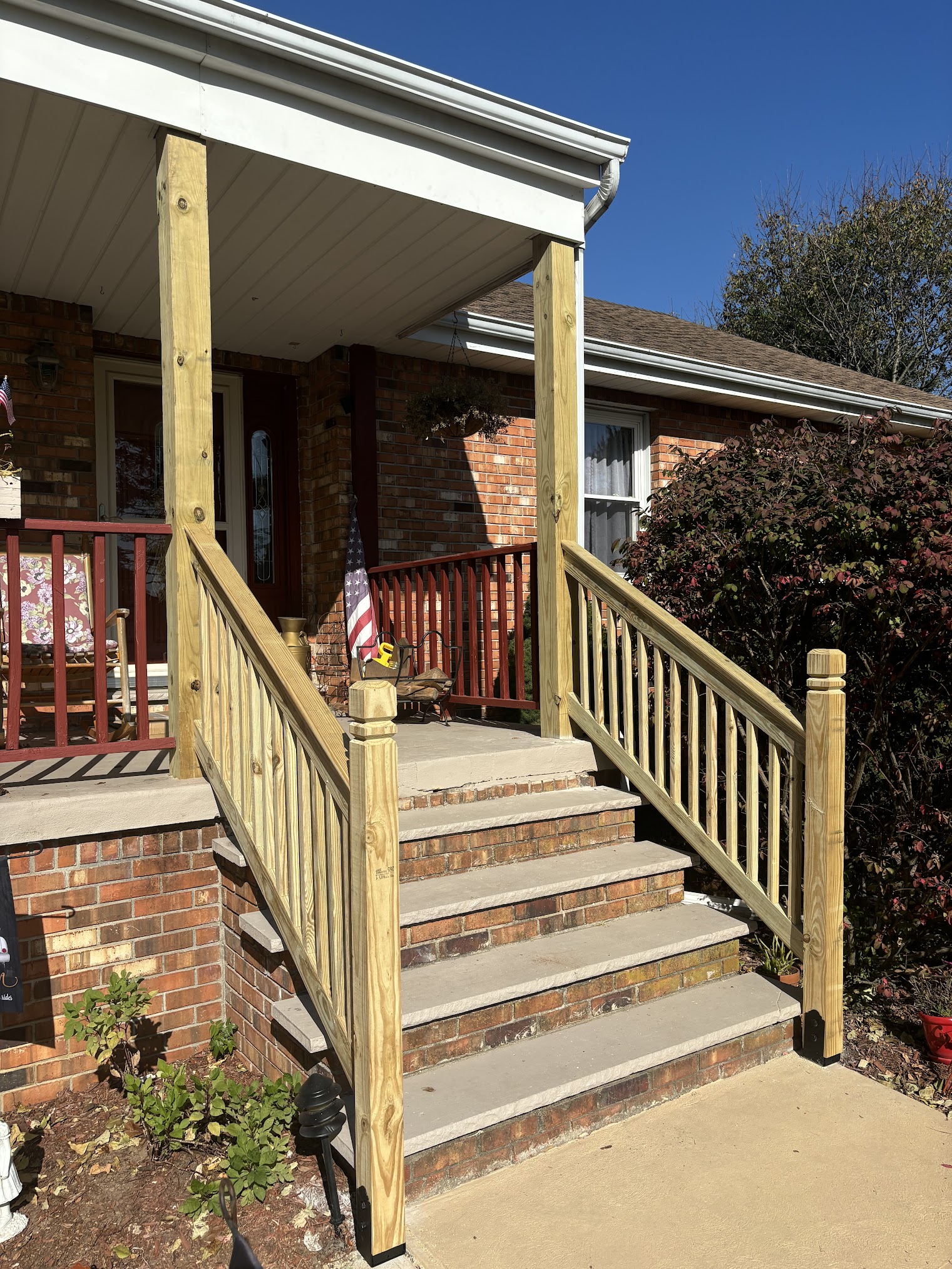 Exterior stair railing and porch carpentry work NJ