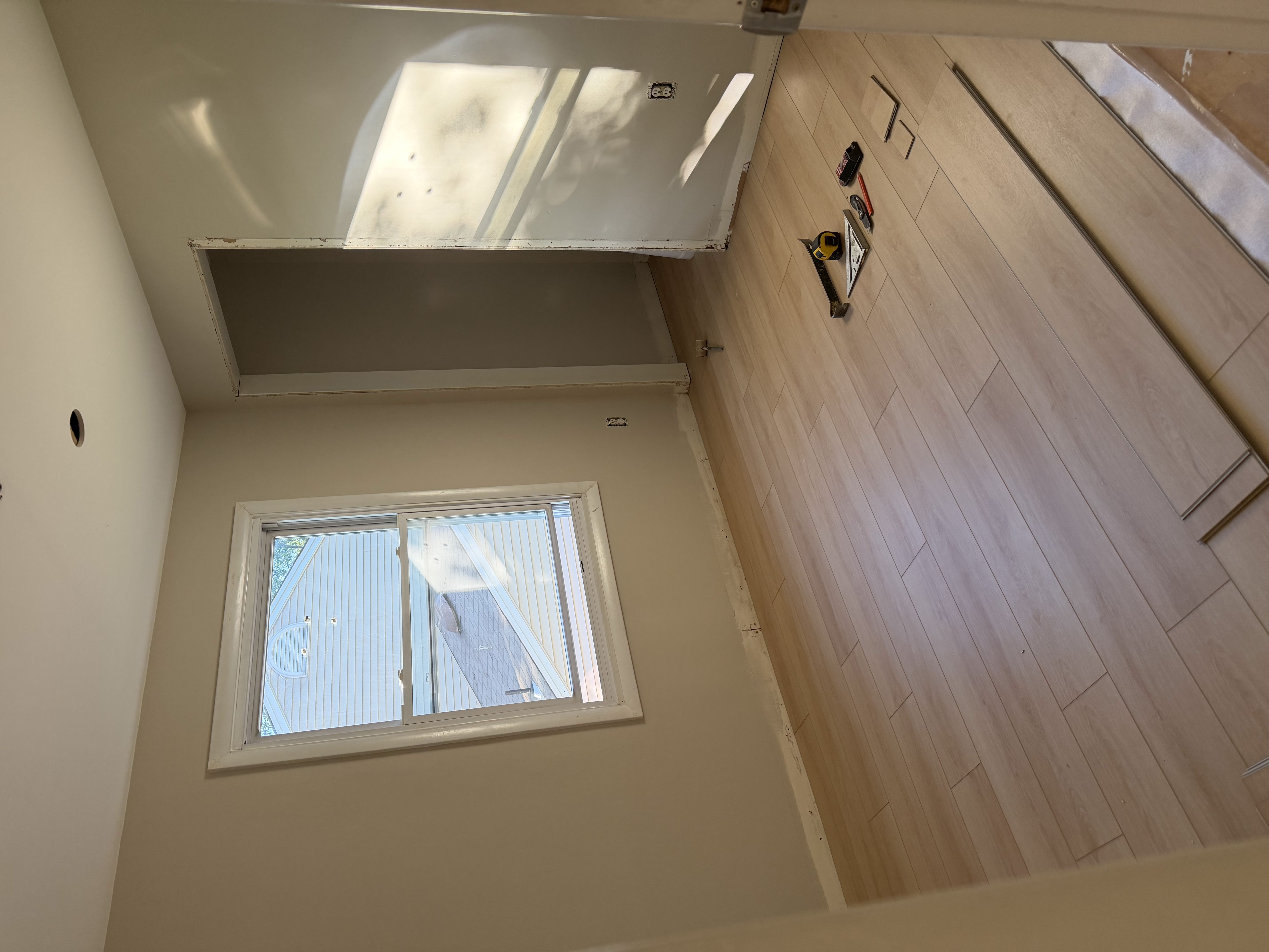 Vinyl floor installation progress in Monmouth County NJ