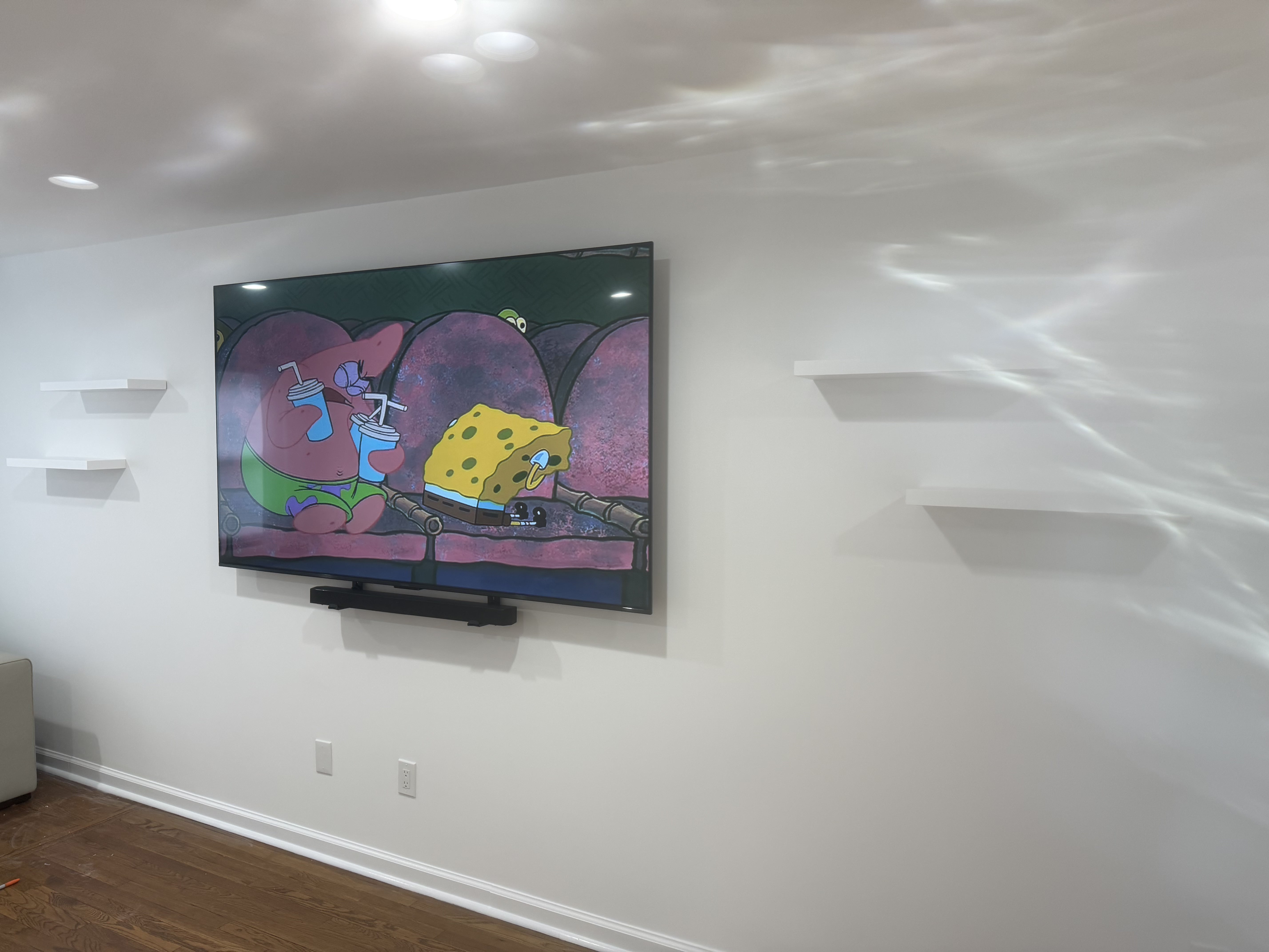TV and shelves mounted in Monmouth County NJ